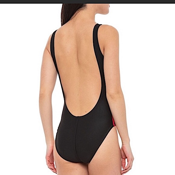 ADIDAS ONE PIECE LOGO RED/ BLK SWIMSUIT 🏊‍♀️ - Picture 2 of 8